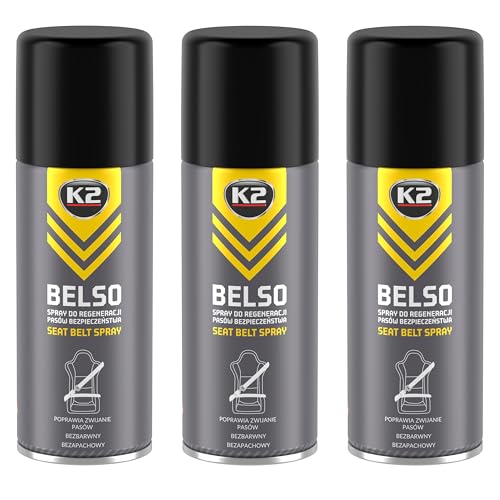 Belso Lubricante Cinturones De Seguridad Coche Pack De 3 Lubricación Y Protección Uv Mejora El Enrollado Y Desenrollado Antiestático Y Sin Residuos 400ml
