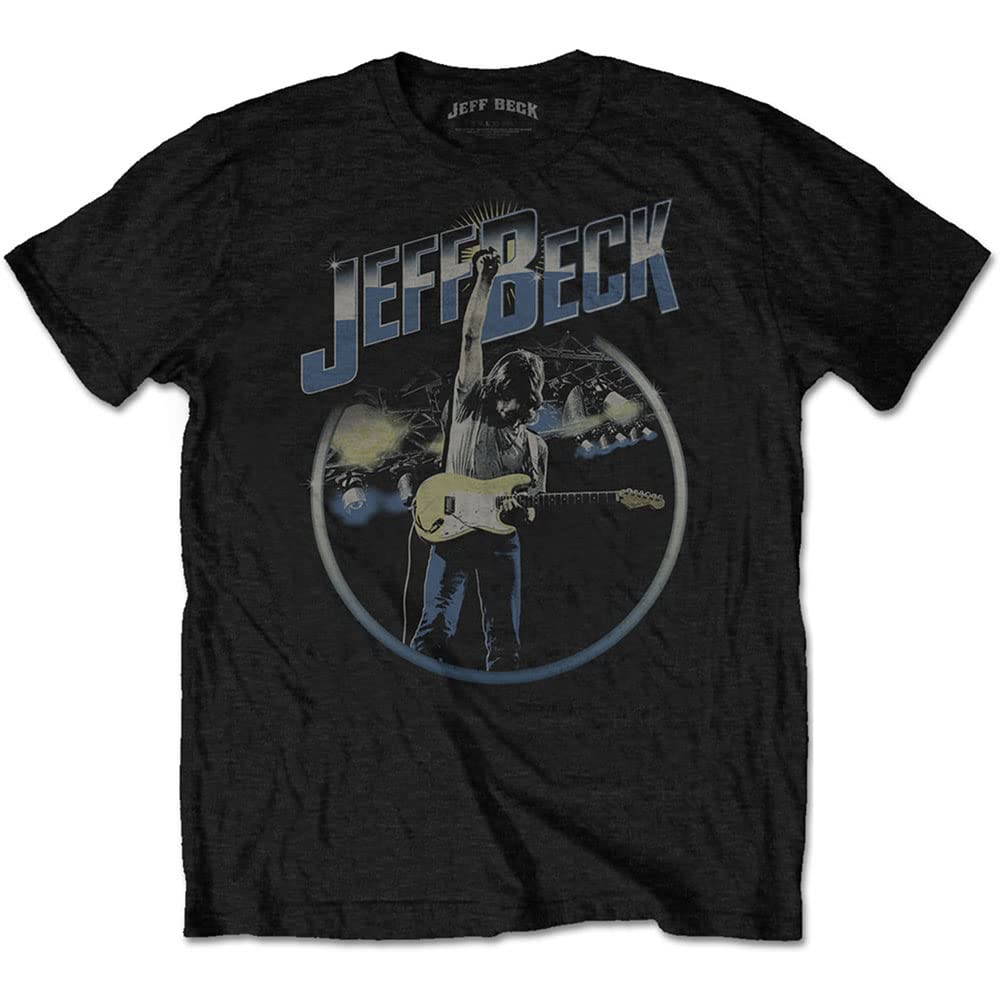 Rock Off Officially Licensed Products Men's Black Rockoff Trade Jeff Beck Circle Stage T - Shirt, ( Black), Small