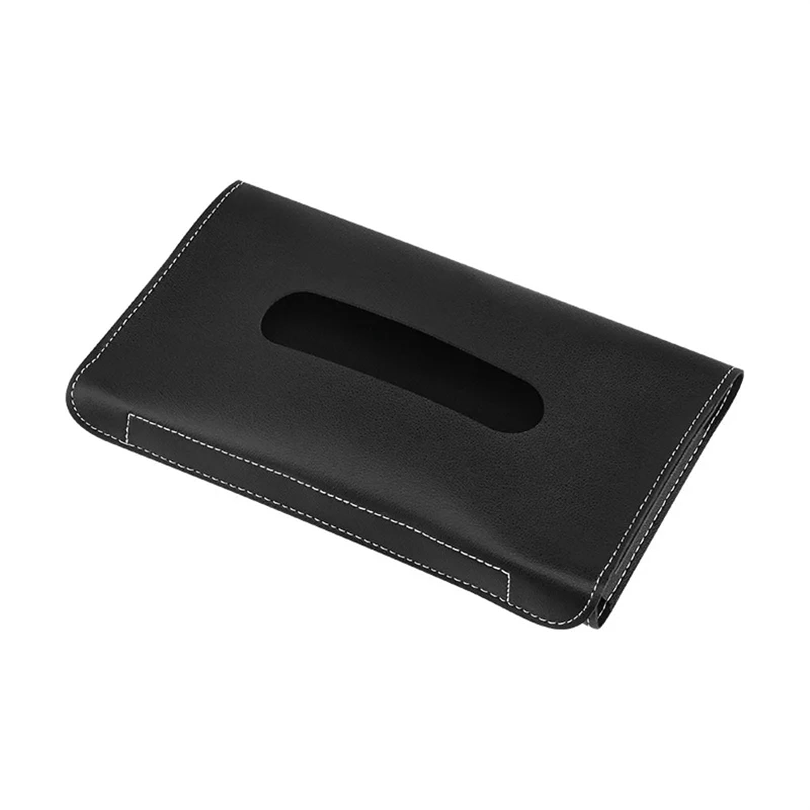 Car Trim Interior Car Visor Tissue Holder PU Leather Hanging Paper Towel Clip Napkin Backseat Case Auto Interior(Black)