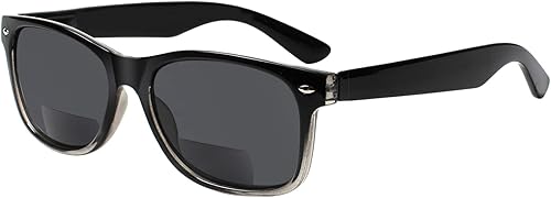Miniatura 6 de Paquete de 4 lentes de lectura bifocales, lentes grises, bisagra de resorte, lentes de sol para exteriores, lentes de sol bifocales de moda para