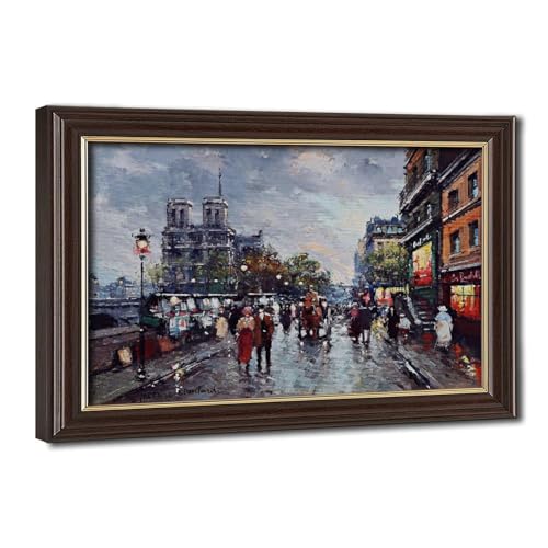 Toile de Notre-Dame de Paris Antoine Blanchard - Tableau suspendu de 61 cm pour bureau