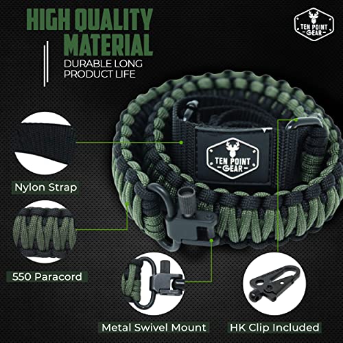 Ten Point Gear Traditional Sling 2 Points 550 Paracord | Adjustable W/Swivels And Clips | Outdoors And Hunting Use | Multiple Color Options | Many Survival Uses #TOP2
