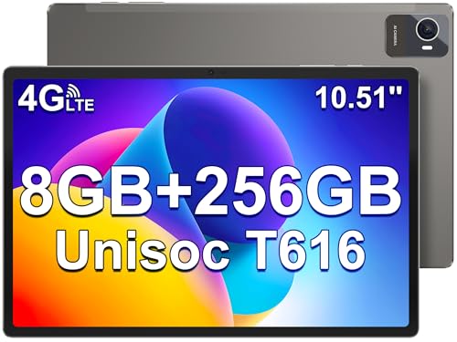 jumper 10.5 inch Cellular Android Tablet, 256GB ROM+8GB RAM(TF 1TB), 7000mAh Battery, 5MP+13MP Camera, MT616 Octa-Core Processor, FHD 1920x1200 Pixel IPS screen, Bluetooth 5.0, 2.4G&5GWIFI
