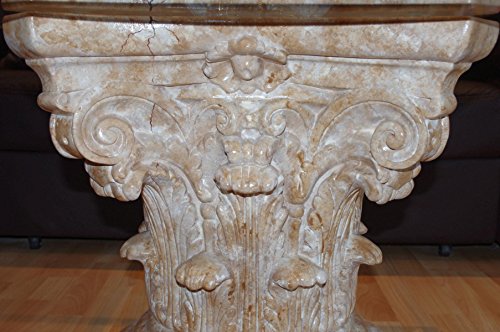 Antikes Wohndesign Couchtisch Wohnzimmertisch Glastisch Säulentisch – Bild 5