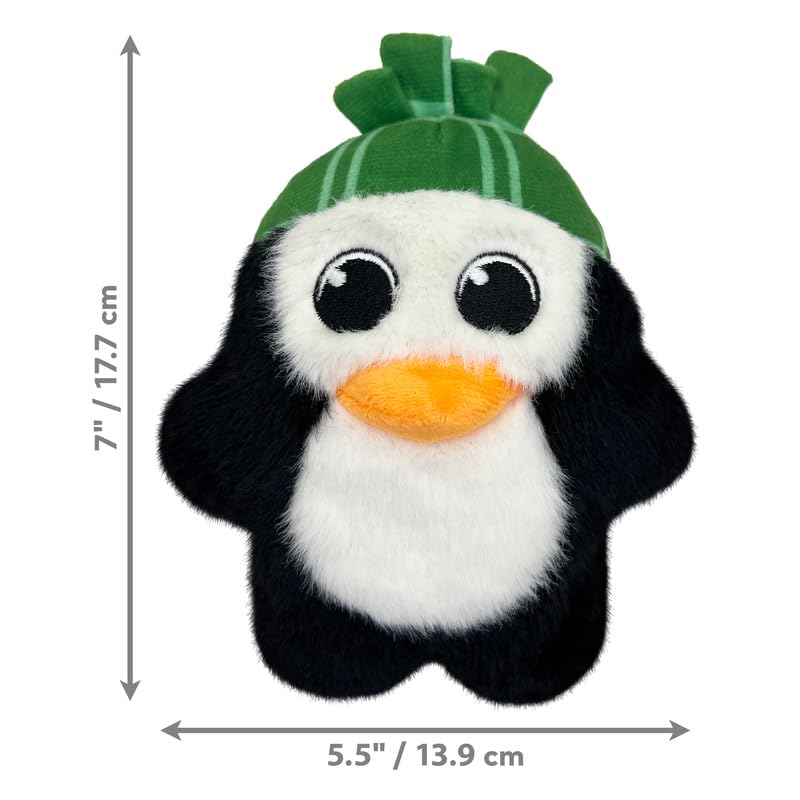 KONG Christmas Holiday Snuzzles Pinguin – Plüsch-Hundespielzeug mit übergroßem Quietscher (klein)