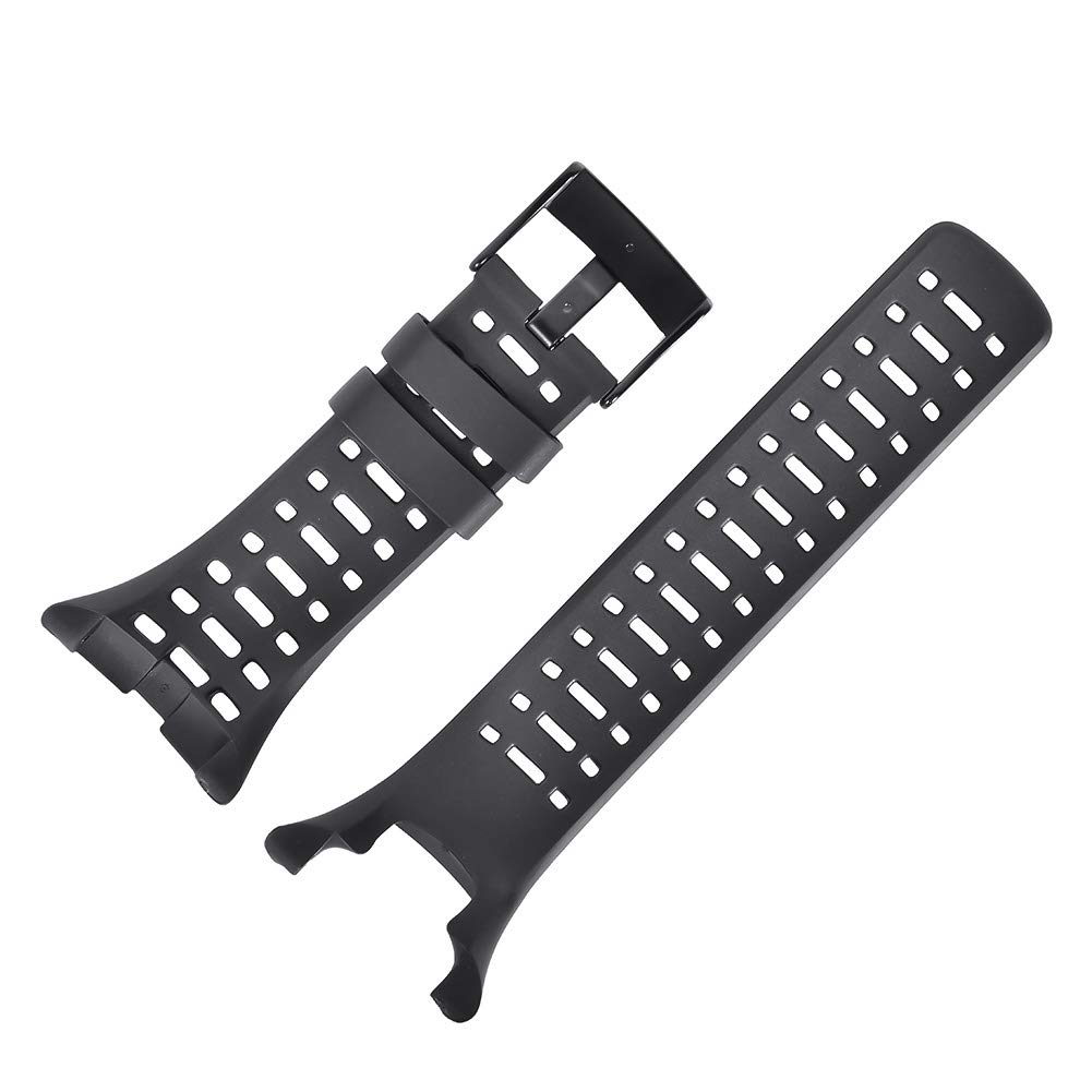 Bracelet de montre compatible avec Suunto Ambit, bracelet de rechange en caoutchouc TPU souple pour Smart Series 1/2/2S/2R/3 Sport/3 Run/3 Peak, noir