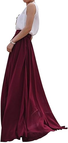 Miniatura 3 de Diydress - Falda larga de gasa para mujer, con lazo para verano, playa, fiesta de graduación, falda de cintura alta