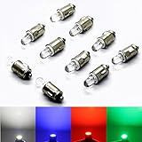 tacho ausbauen audi 80 b3 12V Dimmbar Haloge LED-Mafia 10x BA7S - 12V - weiß blau rot grün gelb - Halogen Tachobeleuchtung Tacho Instrumentenbeleuchtung Cockpit (weiß)