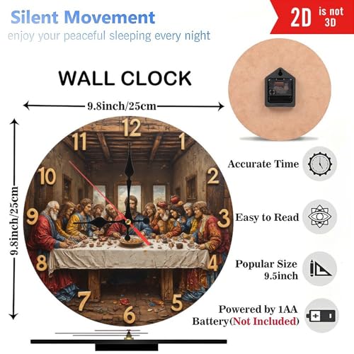 Reloj de pared artístico de madera 10 pulgadas miniatura 3