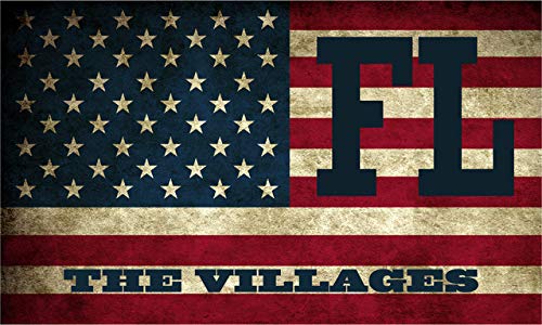 3"x5" Magnet | The Villages FL Florida Sumter County Vintage US Flag Magnetic Decal for Cars, Trucks, Fridge, Locker, Toolbox Lunchbox