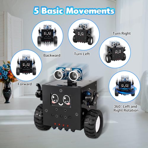 Robot Soldering Project, ICSTATION DIY RC Robot Car Soldering Practice Kit with Time & Expressions Display STEM Science Kits for Adults Teens Ages 15+ School Students Experiment - Image 7