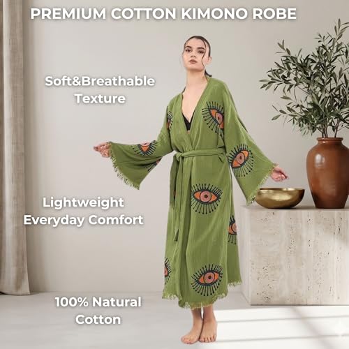 Image of Evil Eye Kimono Robe - Beach Kimono Coverups for Woman