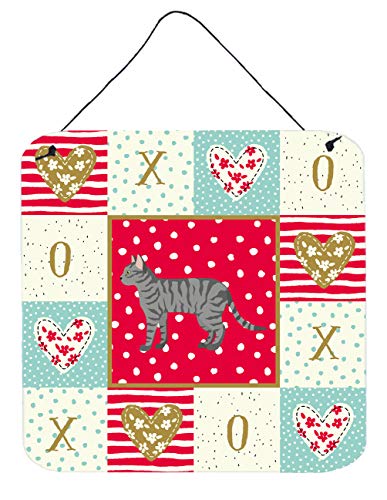 Caroline's Treasures CK5603DS66 Dragon Li #3 Cat Love Wall or Door Hanging Prints, Red Aluminum Metal Sign Kitchen Wall Bar Bathroom Plaque Home Decor, 6x6, Multicolor