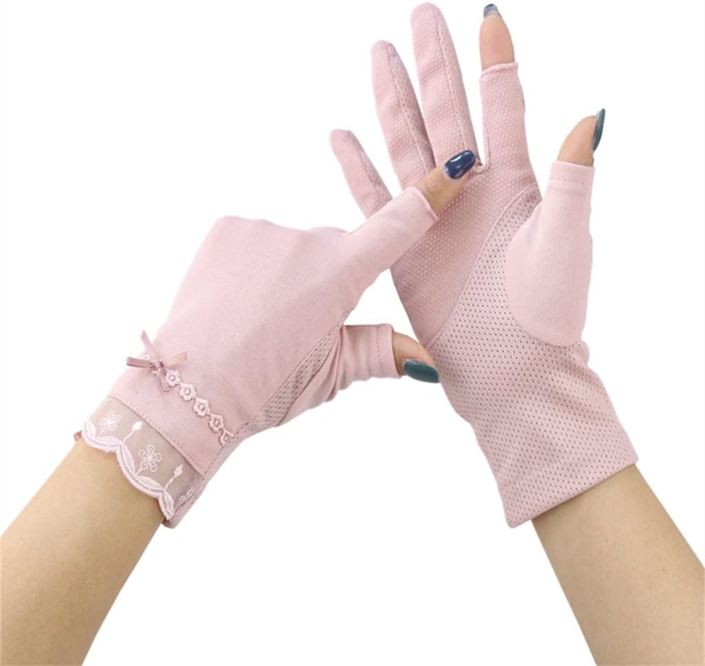 Women's Thin Section Driving and Riding -Finger Breathable Half-Finger Spring and Cotton Gloves
