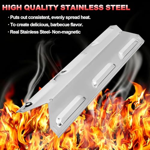 Image of SafBbcue Stainless Steel Heat Plate for Kenmore 146.34611410 146.23679310 146.46372610 146.34461410 146.23678310 146.29162310 146.23680310 146.30213510, Heavy Duty Heat Shield, Flame Tamer