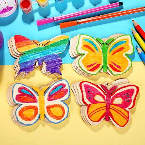 Whqxfdz 40 Pieces Butterfly Unfinished Wooden Butterfly Blank Wood Butterfly Shaped Slices Cutouts For Birthday Diy Painting Tags Wedding Home Decorations #TOP4