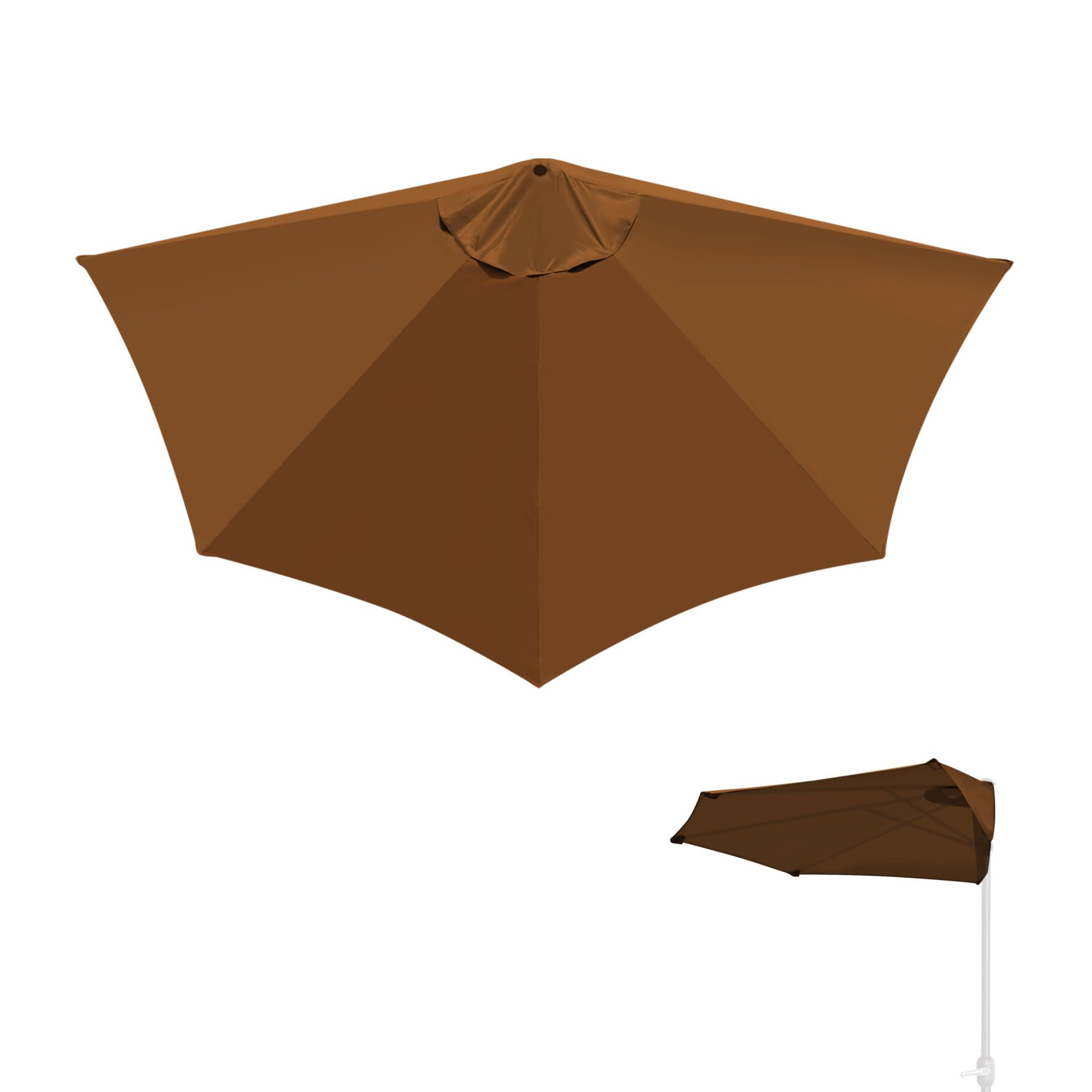BenefitUSAUmbrella Canopy Replacement for 9ft 5 Ribs Half Umbrella, Replacement Canopy ONLY, Frame NOT Included