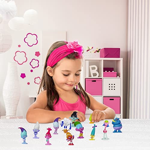 12 Pcs Mini Trolls Toys, Troll Action Figure Toys Set, Kids Birthday Party Favor, Cake Toppers, Stocking Stuffer And Game Prize Supplies #TOP3