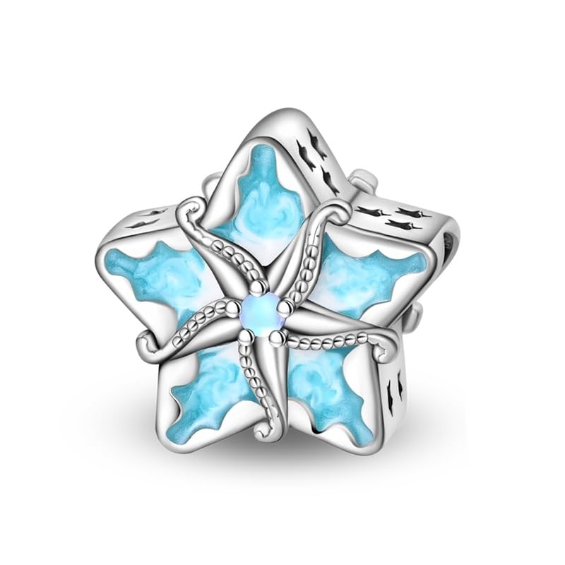 TINSLO Bead Charm Ciondolo Argento Sterling 925 con Cubic Zirconia Pendenti per Pandora Braccialetti, Compatibile con Braccialetti e Collane europei