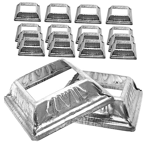 Gatuida 24pezzi Base Copri Post Quadra in Ferro Zincato Piastra Ancoraggio Ringhiera Decorativa Resistente e Facile Da Installare Per Supporti e Basamenti Balcone