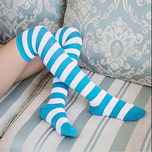 Women Knee High Socks Women's Striped Long Socks Soft Thigh High Socks Plus Size Stockings Christmas Socks3