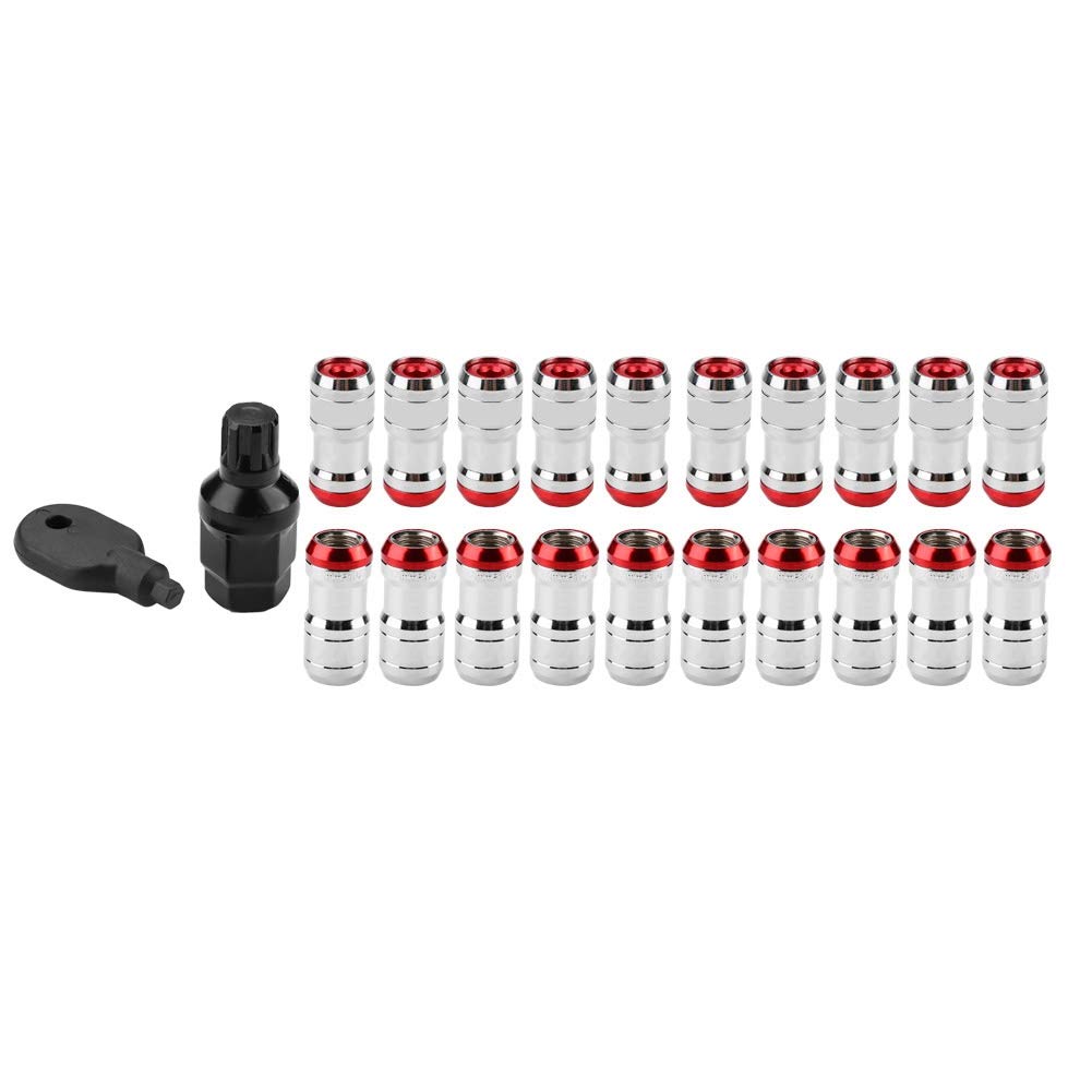 Rote Radmutter M12 x P1,5 Auto Racing Radmuttern Schraube für die meisten Aftermarket (rot)