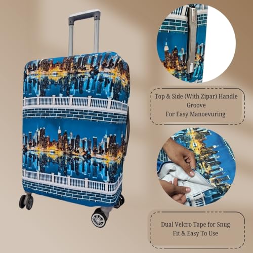 Image of Printed Travel Luggage Cover for Suitcase - Stretchable & Scratchproof Trolley Bag Protector