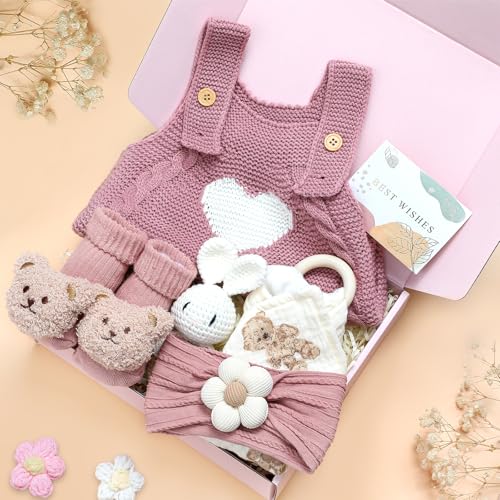 Gift Set for Newborn Shower Gifts Basket Pink New Born