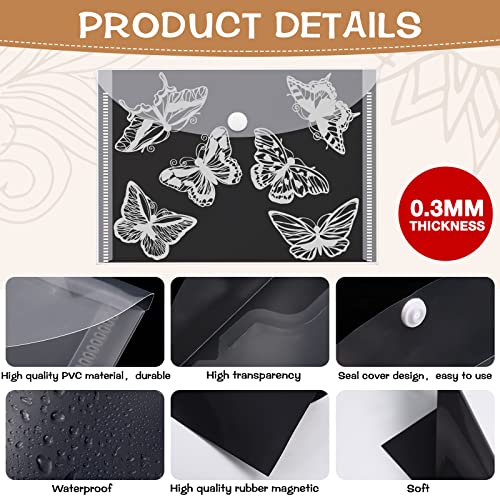 48 Pack Clear Stamp And Die Storage Bag With Rubber Magnetic Storage Sheets Plastic Die Cut Storage Clear Envelope Storage Pocket Resealable Cutting Dies Organizer Holder For Scrapbooking Card Making #TOP2