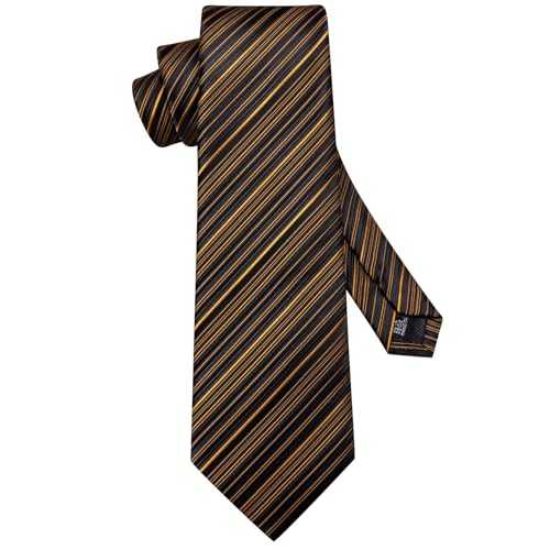 Image of Dubulle Mens Paisley Floral Silk Tie for Men Striped Necktie and Pocket Square Cufflinks Set Wedding Business