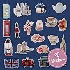 Navy Peony Eccentric England Travel Stickers (20pcs) for Scrapbooks, Journals