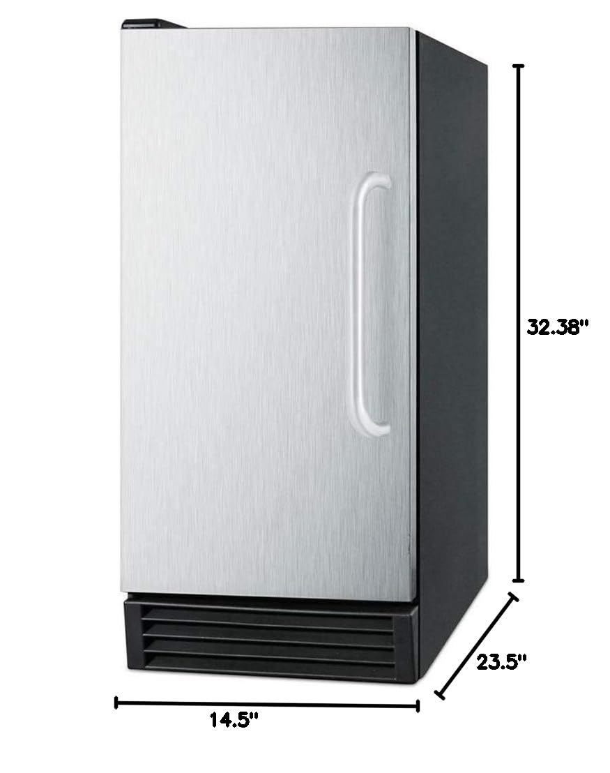 Summit 15" Clear Ice Maker, 50 lb. Production Capacity, Energy Star, ADA Compliant, Stainless Steel- BIM44GADA