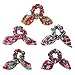 Produktbild Weihnachten Haar Scrunchies, 10 Stk Weihnachts Haargummis mit elastischem Bogen, Weihnachts-Pferdeschwanzhalter-Bänder, Kaninchenohren-Gitter-Haar-Accessoires für Frauen, Mädchen (5 Arten)