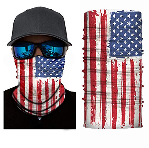 2-Pack American Flag Face Shield Seamless UV Sun Protection Bandanas