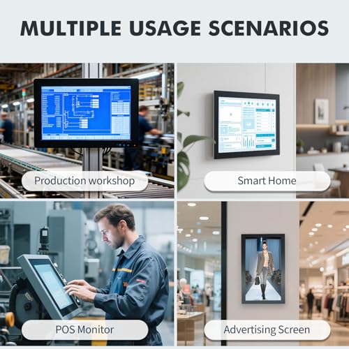 Image of 17 inch Industrial Touch Panel PC, Ratio 4:3 Multi-Touchscreen-Monitor,Wall Mounted Touch Screen Panel Computer,WiFi & Built-in Speakers,IP65 Front,Win 10 I3 RAM 4G+128G SSD