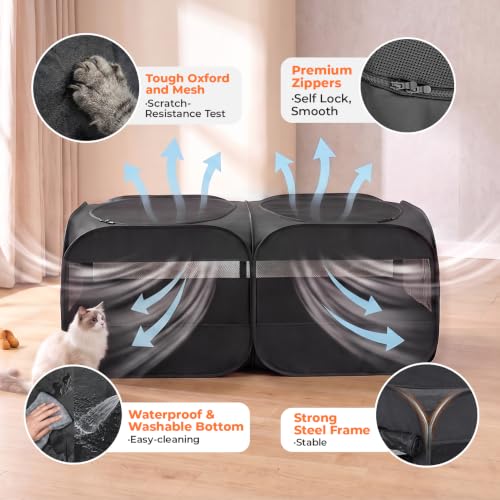 Image of 2-in-1 Dog Playpen, Portable Cat Playpen, No Assembly