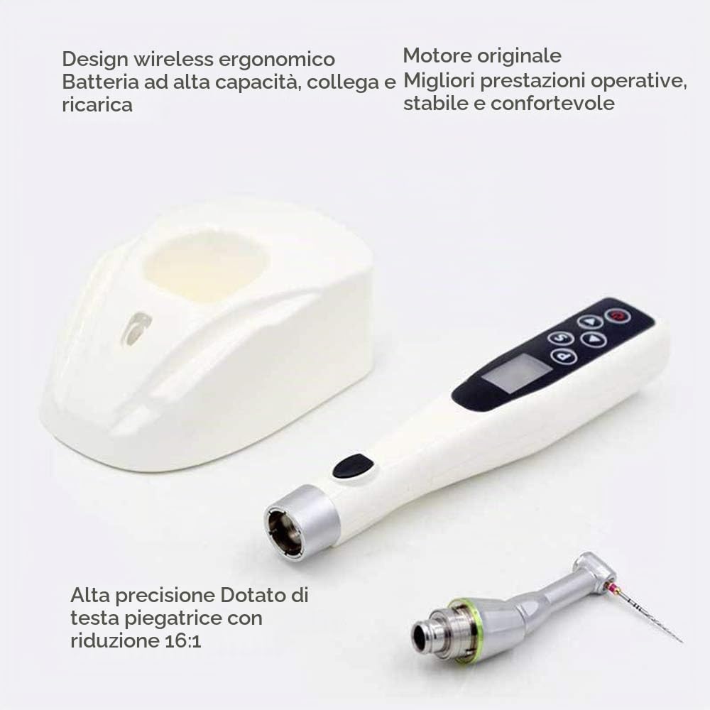 Localizzatore endomotore Dentale e localizzatore apicale, Mini Motore Wireless Dentale, Due in Uno, Sistema di reciprocità, Ricarica Senza Contatto