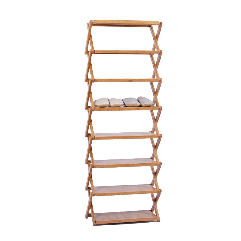 Scarpiera pieghevole in bambù, multi-strato, non richiede installazione, per casa, dormitorio, ingresso, 55 x 25 x 151,5 cm