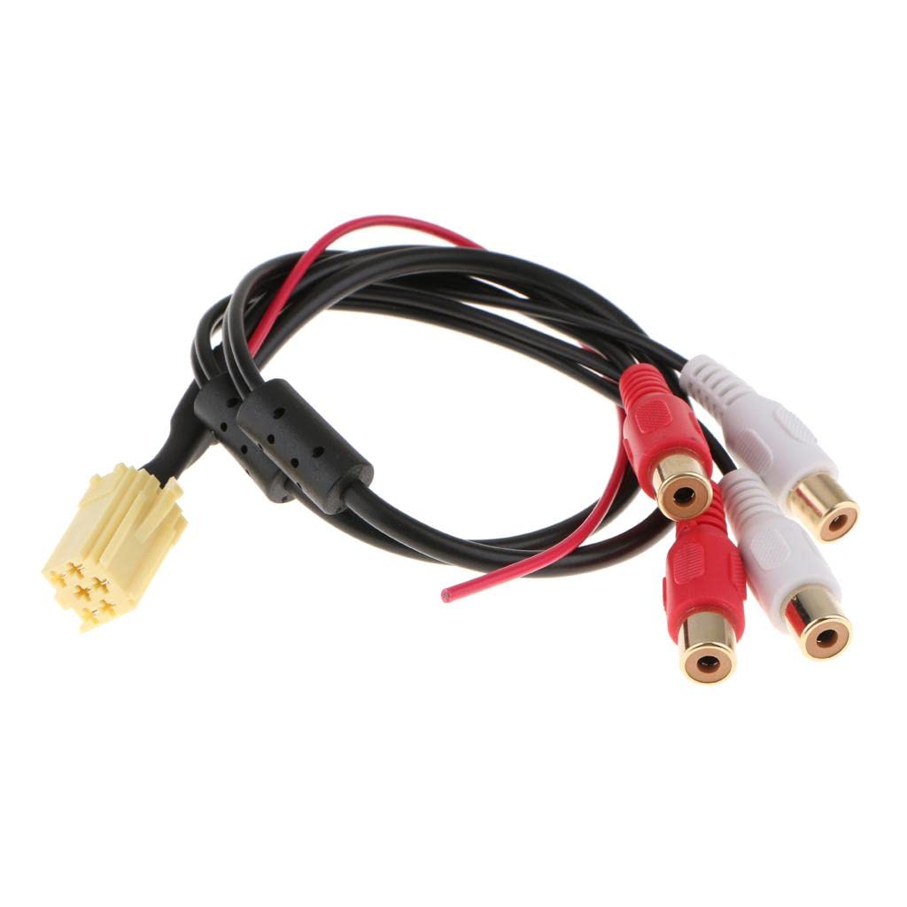 loom tree® aux mini 6pin iso adapter 4 rca cable for blaupunkt vw audi seat skoda ford | parts & accessories | car electronics | other car audio | adaptors