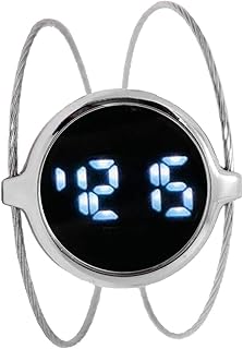 KM Technology Touch Digital Quartz Women Formal Stainless Steel Wristwatch -