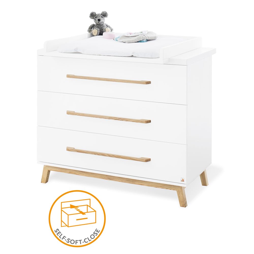 Babyzimmer Komplett Set inkl. Matratze in weiß edelmatt mit Bücherregal