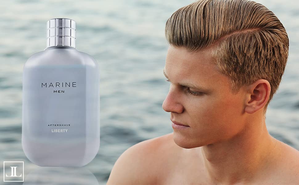 Liberty Luxury Marine Aftershave for Men (100ml/3.4Oz), Refreshing and Cooling, Crafted in France.