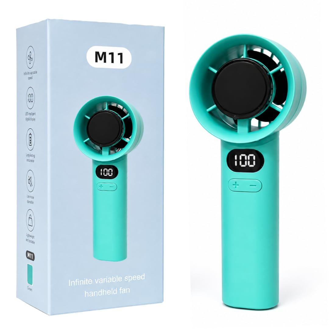 High Speed Portable Hand Fan with LED display, 2000mAh Battery, USB Rechargeable, Dual Functionality Desk Fan with Base | Travel, Makeup, Kitchen, Women's Personal Pankhaa | Arctic Blue-image-16