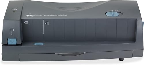 Miniatura 5 de GBC Perforadoragrapadora eléctrica, 2-3 agujeros, centros ajustables, capacidad de 24 hojas, gris, modelo 3230ST (7704280)