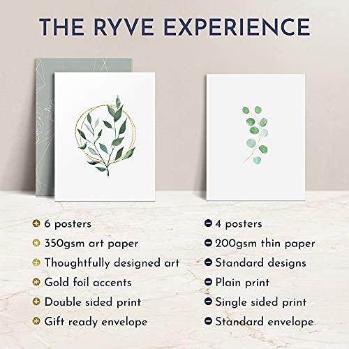 Ryve Botanical Wall Art - Set Of 6 Botanical Prints - Art Prints, Plant Wall Decor, Eucalyptus Wall Decor, Plant Wall Art Prints, Green Wall Art Decor, Plant Prints, Leaf Wall Art (8X10 - Unframed) #TOP7