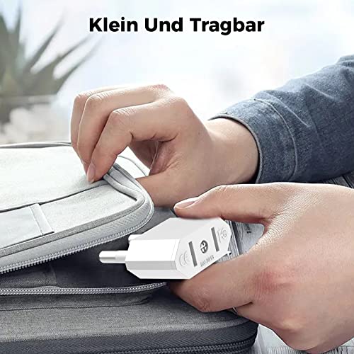 VIEVRE Adapter USA Deutschland Stecker,2 Stück US to EU Adapter,US Adapter EU,USA Adapter Steckdose,EU to US Adapter, EU Stecker Adapter,CE-Zertifizierun,USA Adapter für Geräte mit USA-Netzteil
