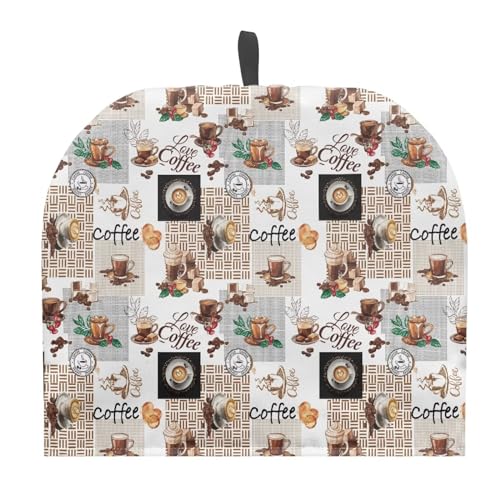 Image of Tea Cosy Tea Pot Cozies Tea Cover Insulating Keep Warm Teapot Dust Cover Suitable for Large Medium and Small Teapot Gift for Mom Housewife Friends, Love Coffee Vintage