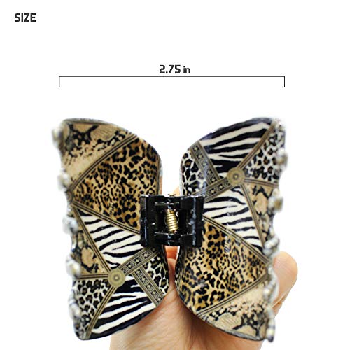 Sometheme Special Leopard Hair Claw Banana Clips Geometric Nonslip Large Claw Hair Clip Set For Women Ponytail Holder Hair Accessories (Leopard Set) #TOP2