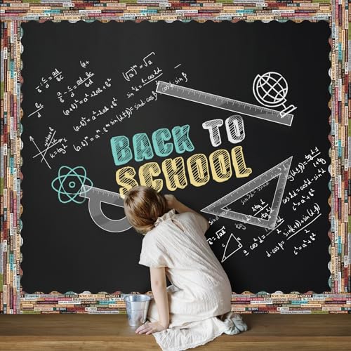 Image of Whaline 65.6Ft Inspirational Quote Bulletin Board Borders Motivational Border Trim Self Adhesive Growth Mindset Scalloped Craft Border Decor for Back to School Chalkboard Whiteboard Wall Board Decor