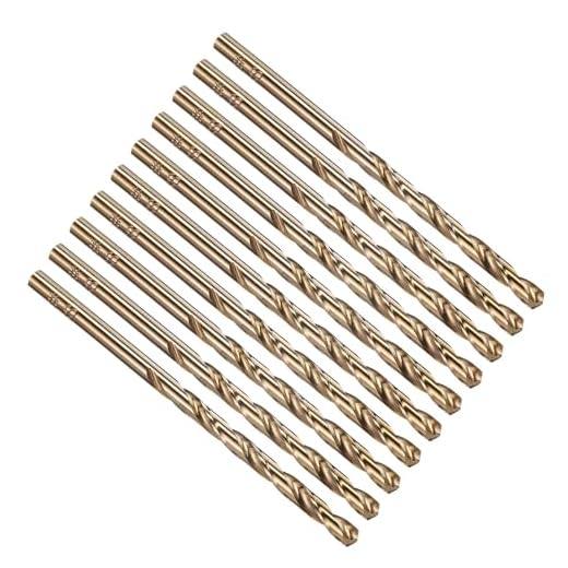 PATIKIL #21 Drill Bit, Micro Number Small Bits 4341 High-Speed Steel 135° Gold Finish for Soft Thin Metal Steel Wood Acrylic - 10 Pack